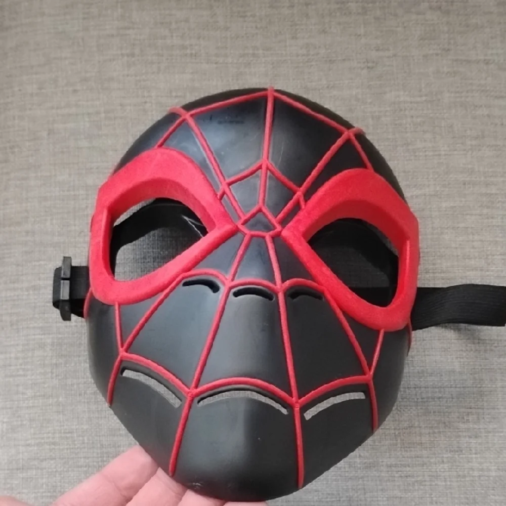 SPIDER MAN MASK , across the spiderverce Black and Red Superhero Costume Mask - Picture 5 of 5